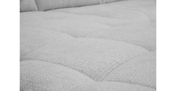 ECKSOFA Hellgrau Chenille Armlehnenkissen, Rücken echt, Sitztiefenverstellung  - Hellgrau/Schwarz, KONVENTIONELL, Textil/Metall (215/313cm) - Hom`in