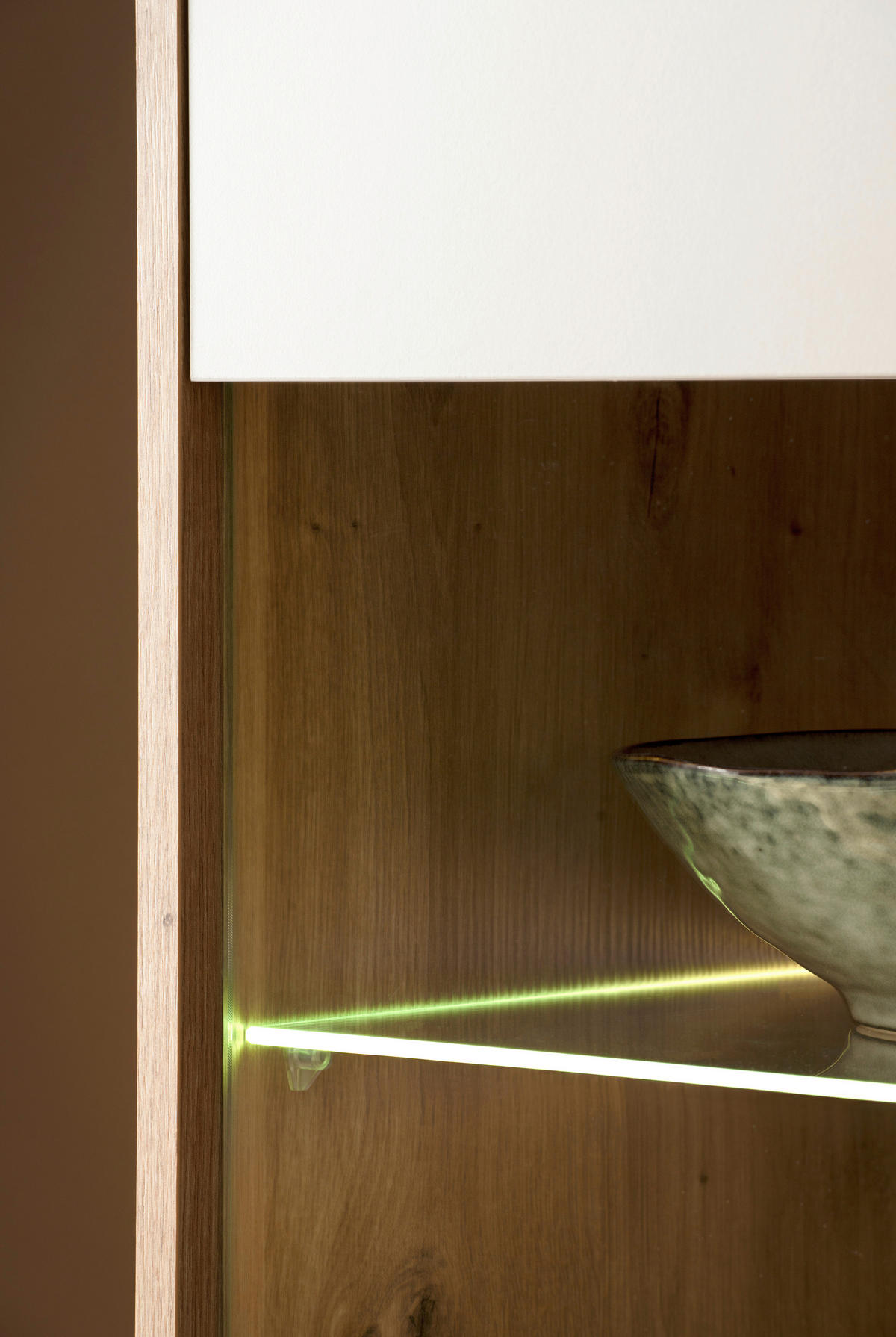 VITRINE  in Kaschmir, Eiche Artisan - Kaschmir/Eiche Artisan, Design, Glas/Holzwerkstoff (75/144/40cm) - MID.YOU