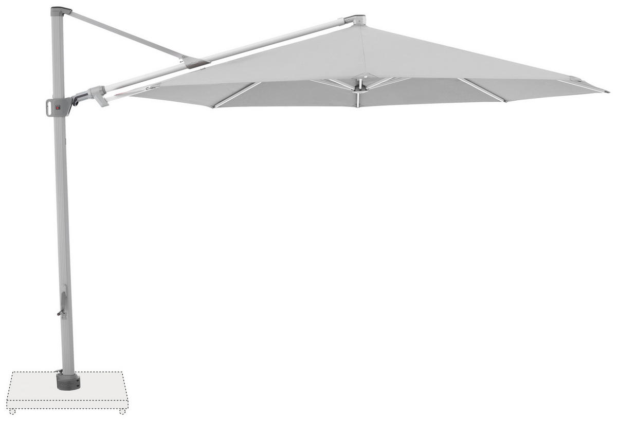 AMPELSCHIRM 340 cm Hellgrau  - Silberfarben/Hellgrau, Basics, Textil/Metall (340/340cm) - KNIRPS
