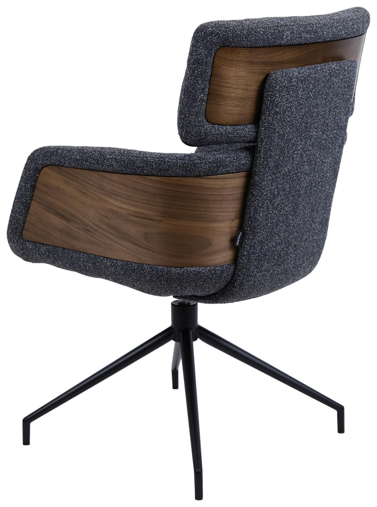 ARMLEHNSTUHL  in Eisen Webstoff  - Dunkelgrau/Walnussfarben, Design, Holz/Textil (62/92/66cm) - Dieter Knoll