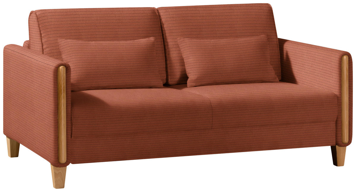 SCHLAFSOFA in Holz, Textil Rostfarben, Buchefarben  - Rostfarben/Buchefarben, Design, Holz/Textil (174/88/104cm) - Niels Andersson