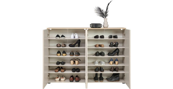 SCHUHSCHRANK 158,2/113,2/34 cm  - Kaschmir/Eichefarben, Design, Holzwerkstoff/Kunststoff (158,2/113,2/34cm) - Voleo
