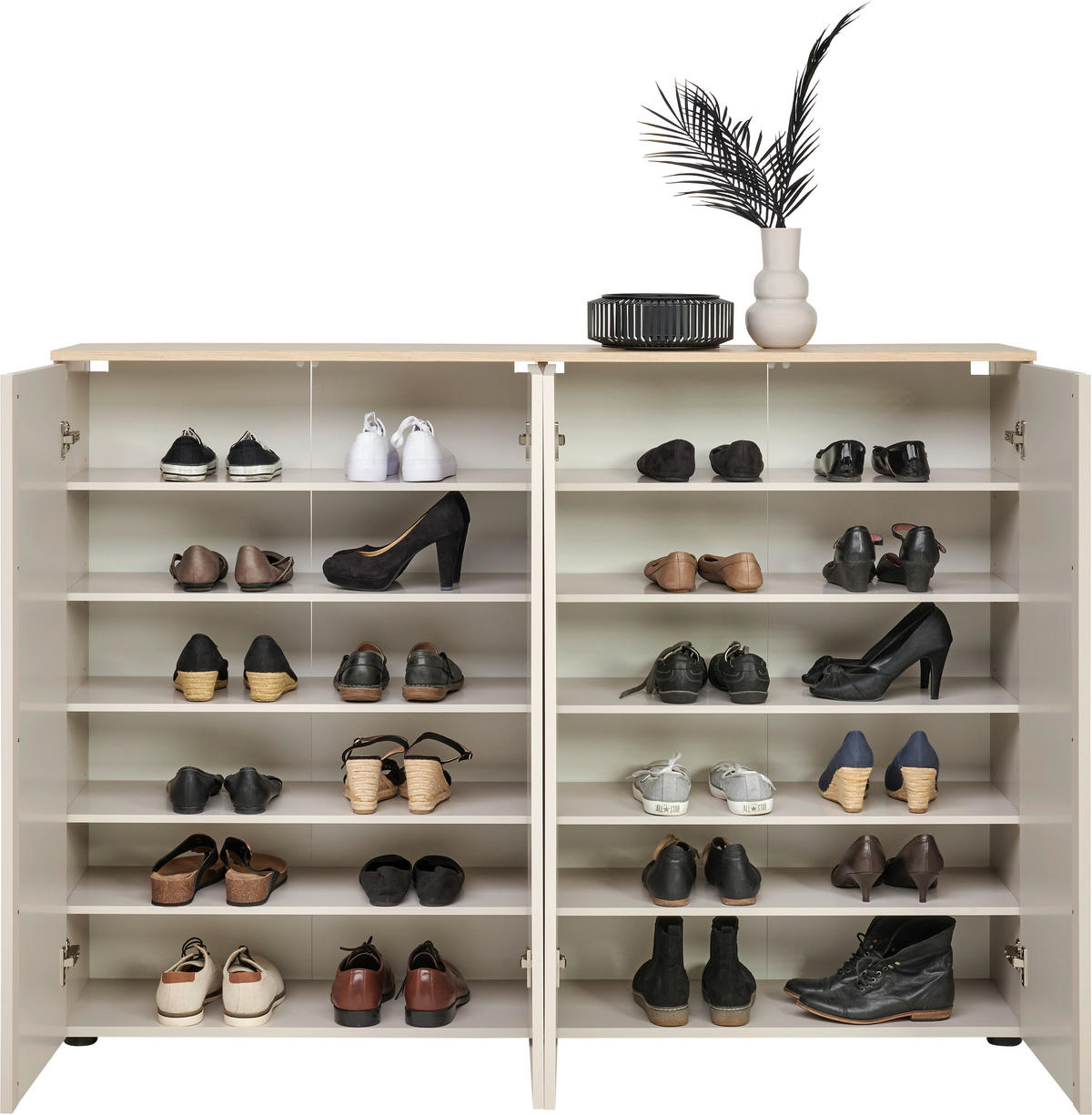 SCHUHSCHRANK 158,2/113,2/34 cm  - Kaschmir/Eichefarben, Design, Holzwerkstoff/Kunststoff (158,2/113,2/34cm) - Voleo