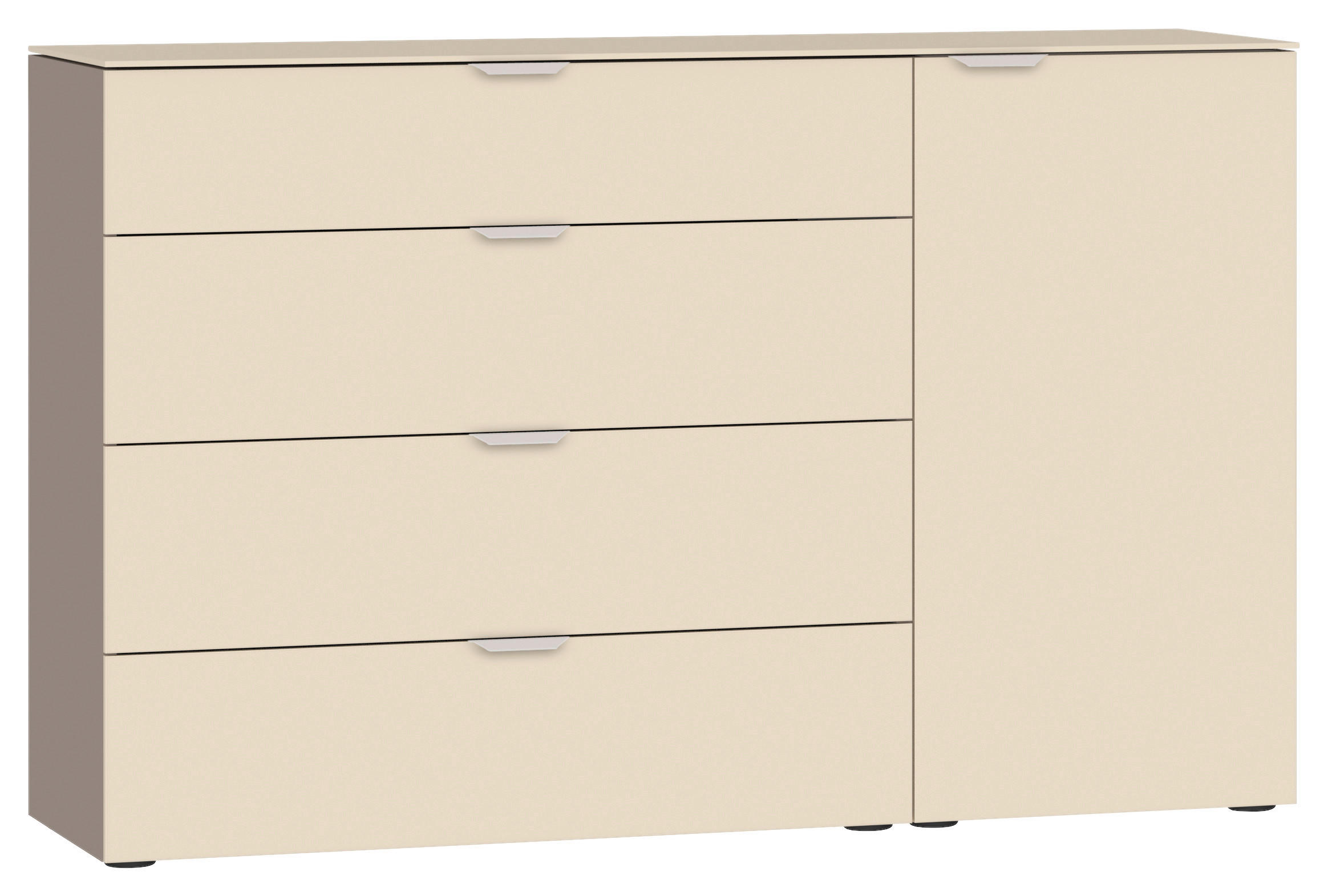 SIDEBOARD  in 135/87/43 cm  - Hellbraun/Edelstahlfarben, Design, Glas/Holzwerkstoff (135/87/43cm) - Jutzler