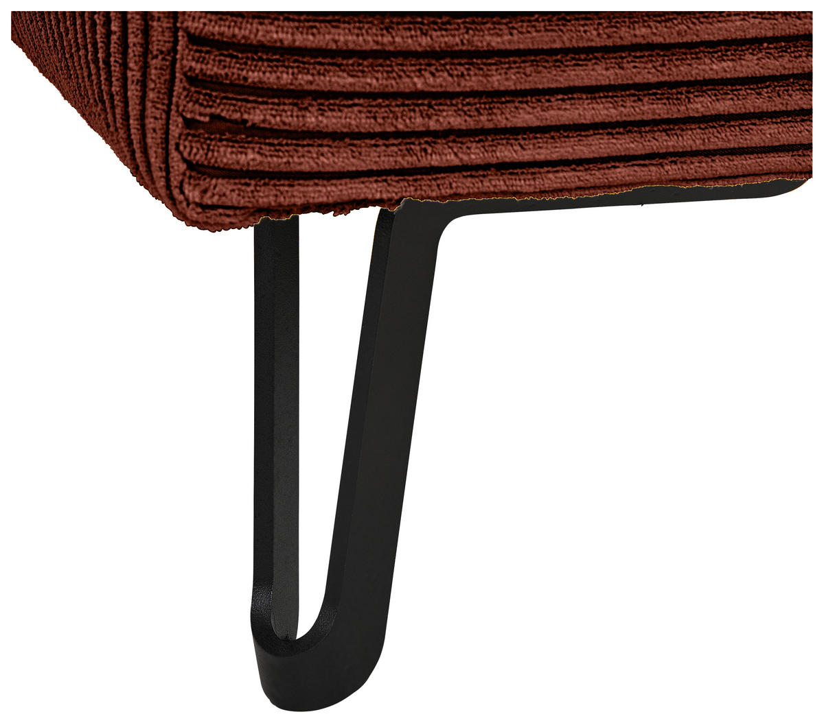 ECKSOFA in Cord Kupferfarben  250/175 cm  - Schwarz/Kupferfarben, KONVENTIONELL, Textil/Metall (250/175cm) - Carryhome