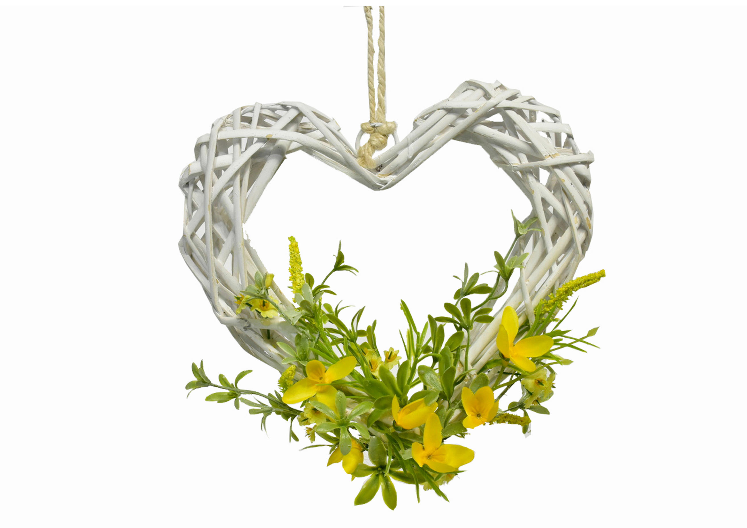 DEKOHERZ  - Gelb/Weiß, LIFESTYLE, Holz (25/25cm)