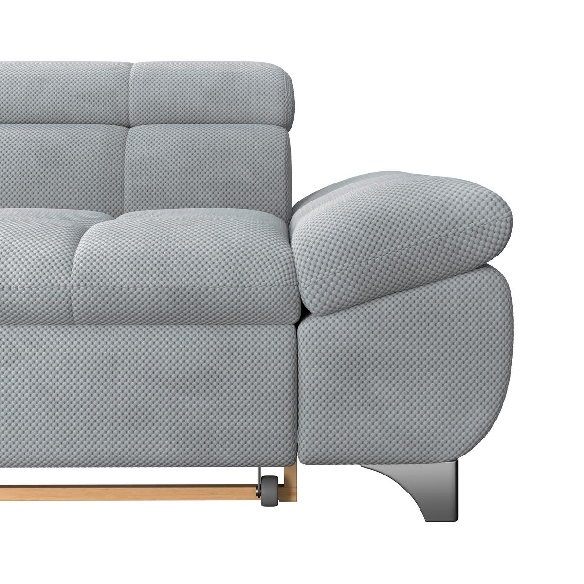 ECKSOFA Grau Chenille  - Chromfarben/Grau, KONVENTIONELL, Textil/Metall (234/312cm) - Livetastic