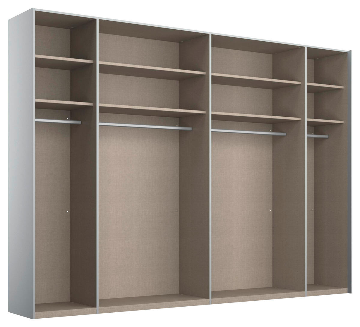 SCHWEBETÜRENSCHRANK 271/236/68 cm 2-türig Weiß  - Chromfarben/Weiß, Design, Glas/Holzwerkstoff (271/236/68cm) - Xora