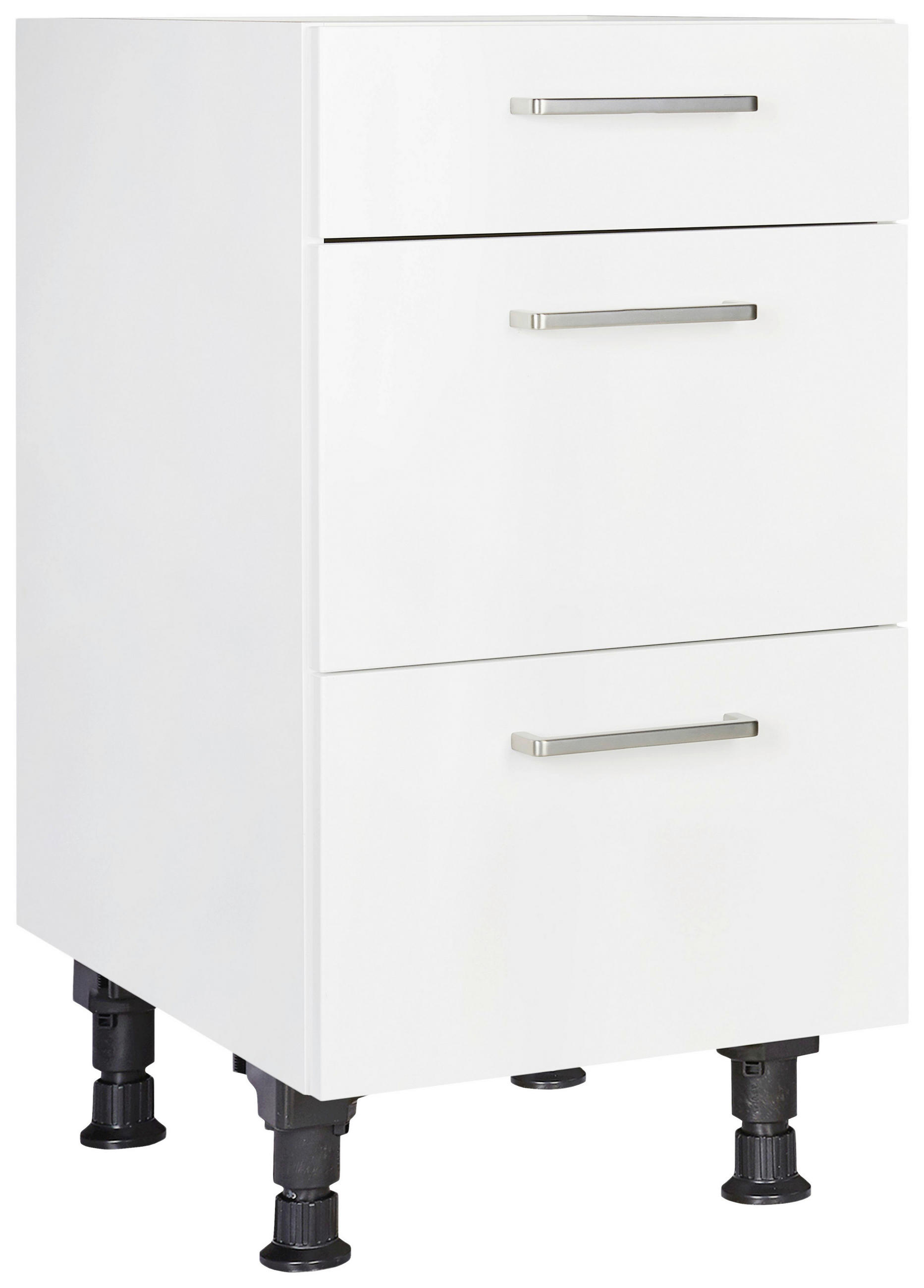 SCHUBKASTENUNTERSCHRANK 45/87/56 cm  in Weiß  - Edelstahlfarben/Weiß, MODERN, Holzwerkstoff/Metall (45/87/56cm) - Nobilia