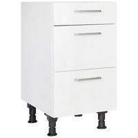 SCHUBKASTENUNTERSCHRANK 45/87/56 cm  in Weiß  - Edelstahlfarben/Weiß, MODERN, Holzwerkstoff/Metall (45/87/56cm) - Nobilia