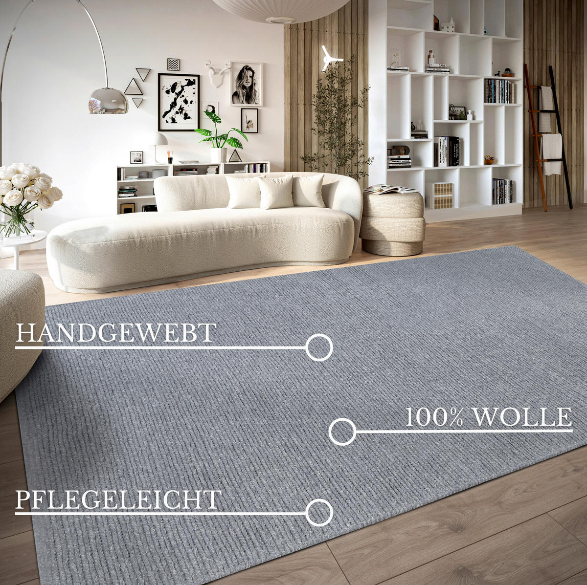 HANDWEBTEPPICH 80/150 cm Kollektion 1748 Hellgrau  - Hellgrau, Basics, Textil (80/150cm) - Villeroy & Boch