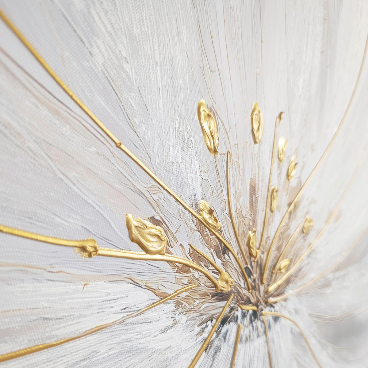 LEINWANDBILD Blumen 70/100 cm  - Goldfarben/Weiß, Basics, Holz/Textil (70/100cm)