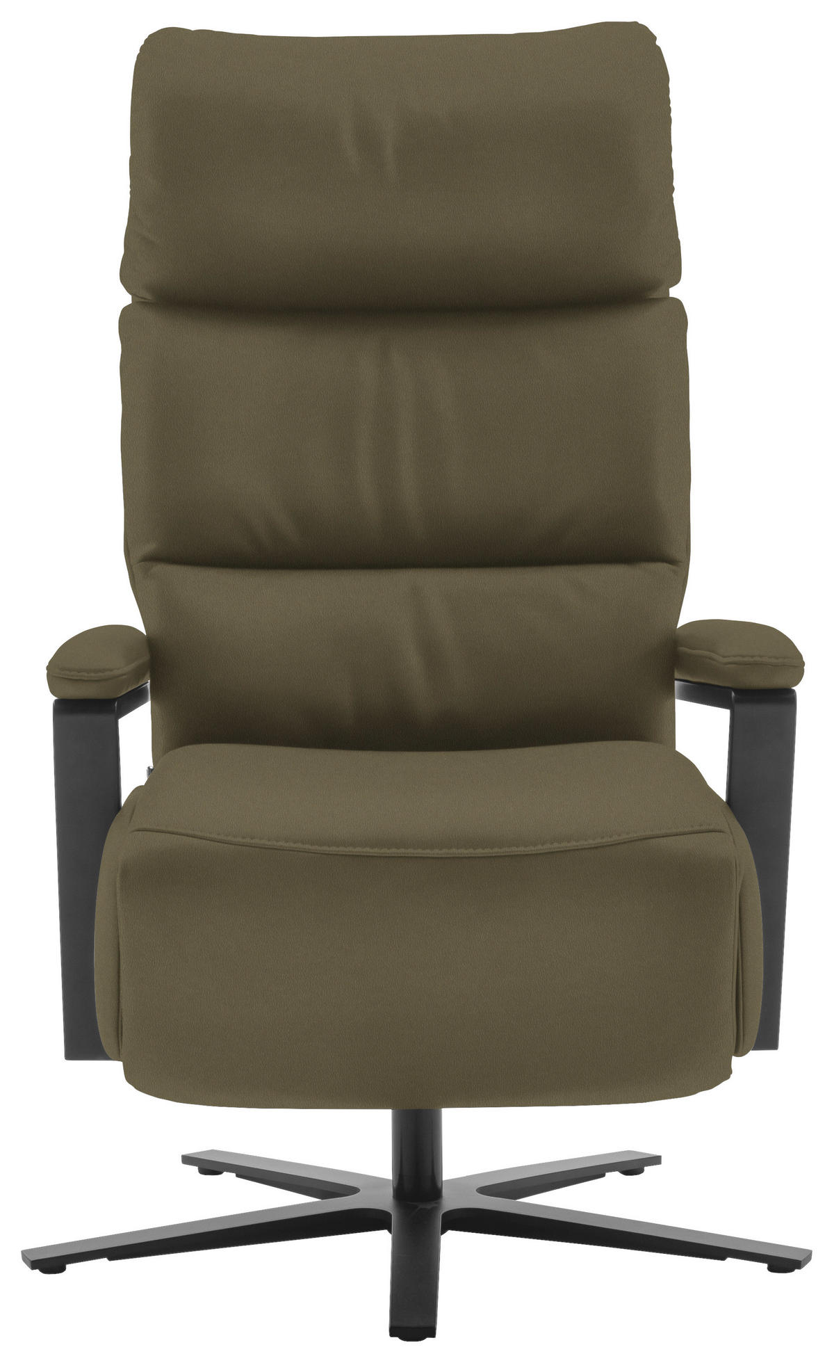 FERNSEHSESSEL  mit Relaxfunktion Echtleder Olivgrün  - Schwarz/Olivgrün, Design, Leder/Metall (74/111/85cm) - Schöner Wohnen