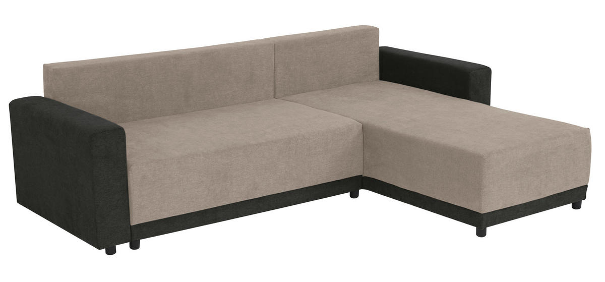 ECKSOFA Anthrazit, Greige Mikrofaser  - Greige/Anthrazit, Design, Kunststoff/Textil (178/248cm) - MID.YOU