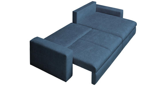 ECKSOFA Blau Chenille  - Blau/Schwarz, KONVENTIONELL, Kunststoff/Textil (292/150cm) - Hom`in