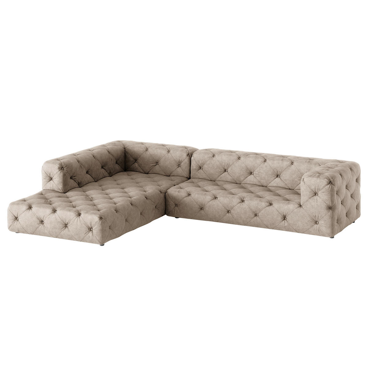 ECKSOFA Fresco in Mikrofaser Cappuccino  228/325 cm  - Schwarz/Cappuccino, Design, Kunststoff/Textil (228/325cm) - P & B