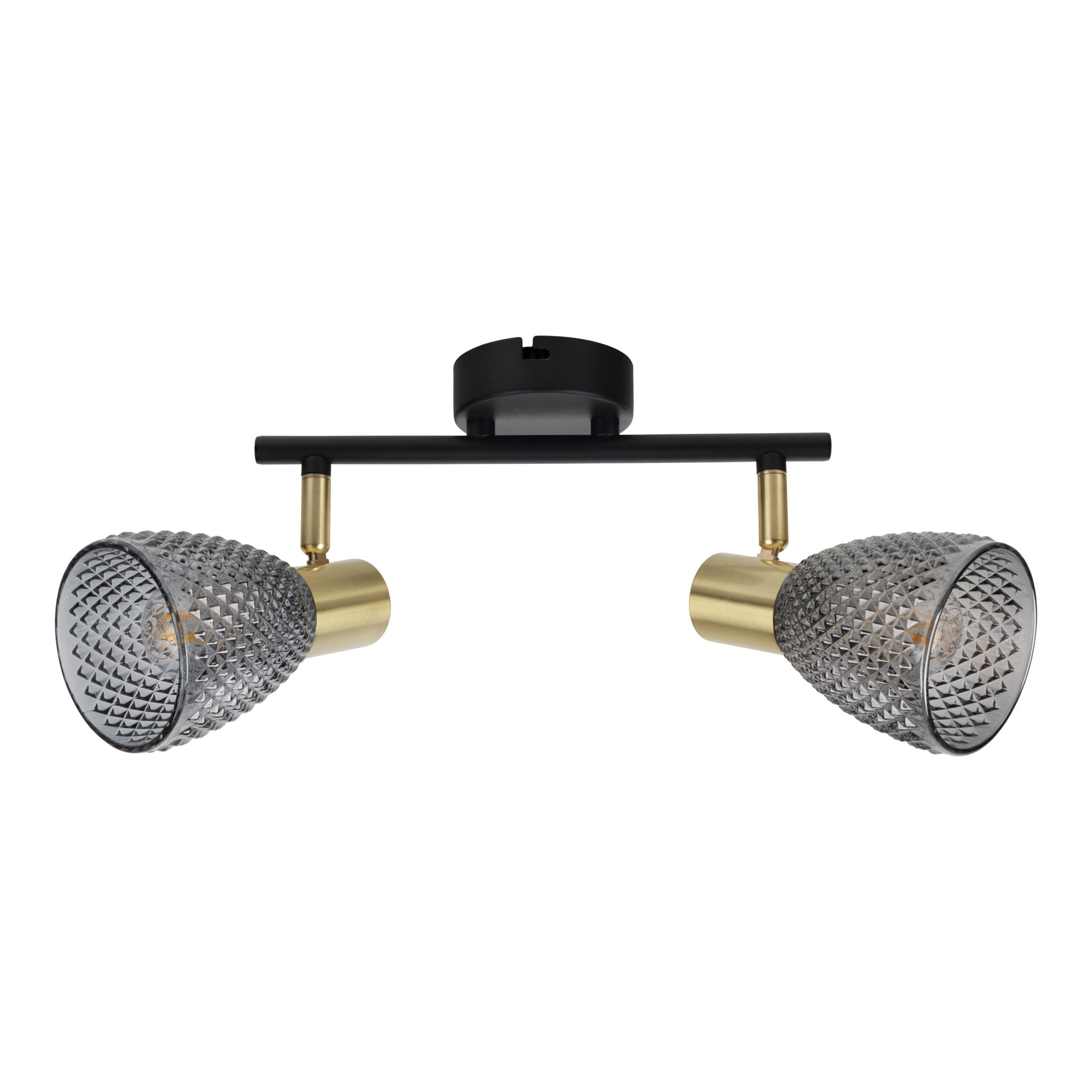 DECKENSTRAHLER LINDITA 34,5/8,5/19 cm  - Schwarz, LIFESTYLE, Glas/Metall (34,5/8,5/19cm) - Näve