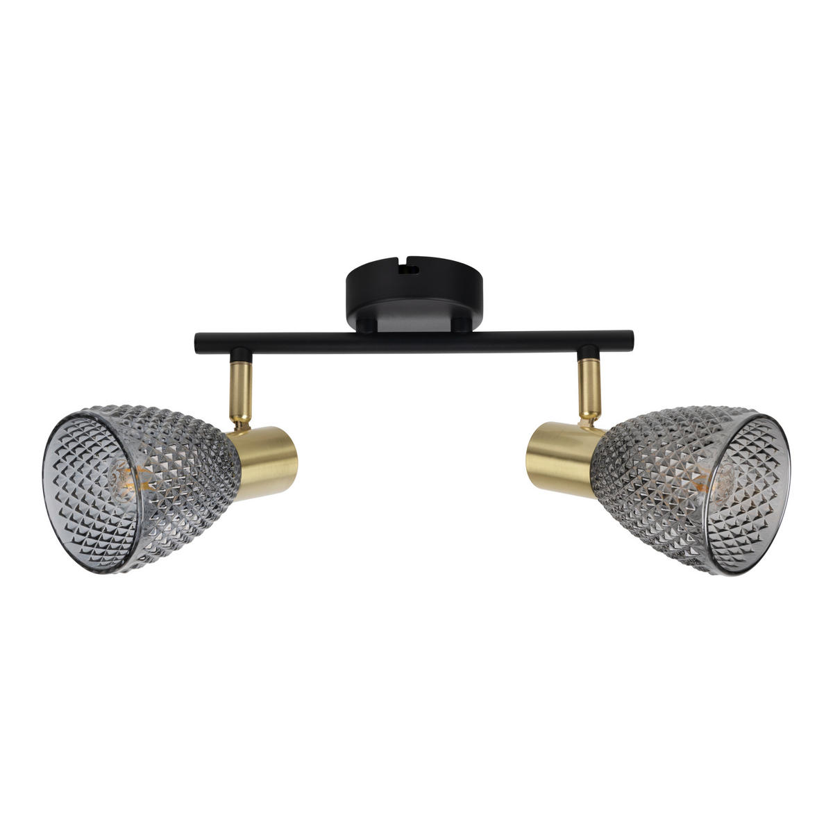 DECKENSTRAHLER LINDITA 34,5/8,5/19 cm  - Schwarz, LIFESTYLE, Glas/Metall (34,5/8,5/19cm) - Näve