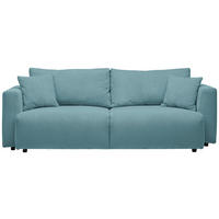 SCHLAFSOFA in Cord Türkis  - Türkis/Schwarz, Design, Kunststoff/Textil (250/92/105cm) - Carryhome