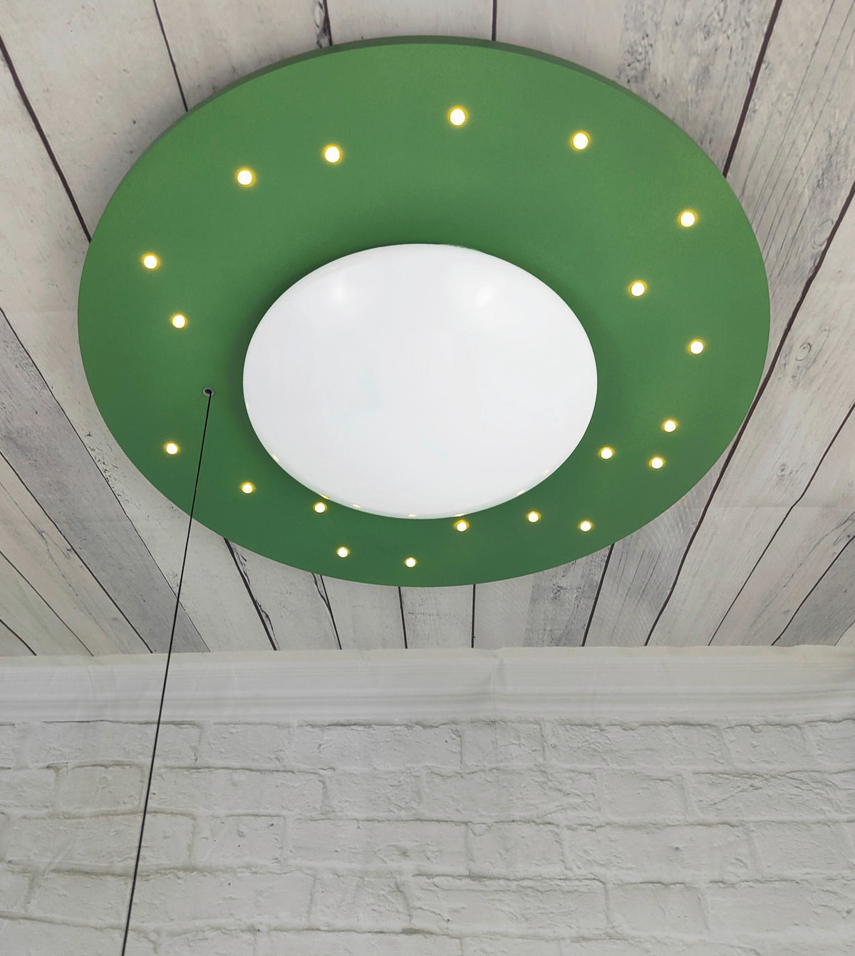 KINDERDECKENLEUCHTE 54/11 cm   - Salbeigrün/Weiß, Basics, Holzwerkstoff/Kunststoff (54/11cm)