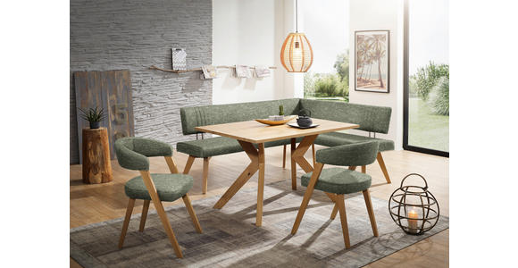 ECKBANK 170/160 cm in Grün, Wildeiche - Wildeiche/Eichefarben, Design, Holz/Textil (170/160cm) - Venda