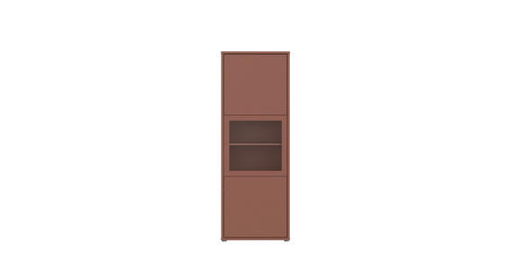 VITRINE  in Terracotta  - Sandfarben/Terracotta, MODERN, Glas/Holz (64,8/179,1/44cm) - Carryhome