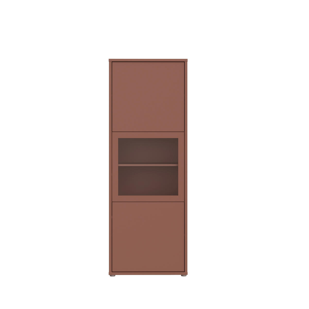 VITRINE  in Terracotta  - Sandfarben/Terracotta, MODERN, Glas/Holz (64,8/179,1/44cm) - Carryhome