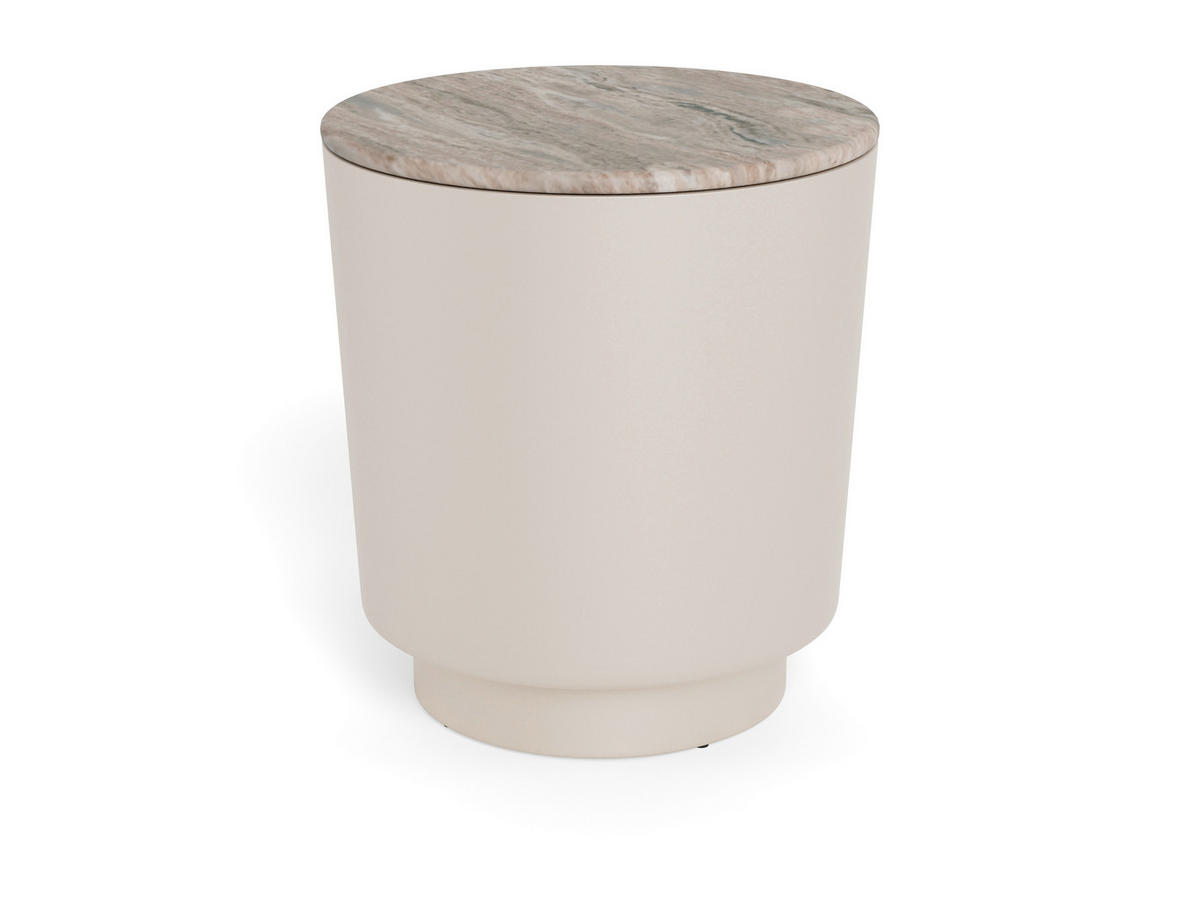 COUCHTISCH 45/45/51,5 cm rund Grau  - Grau, Stein/Metall (45/45/51,5cm)