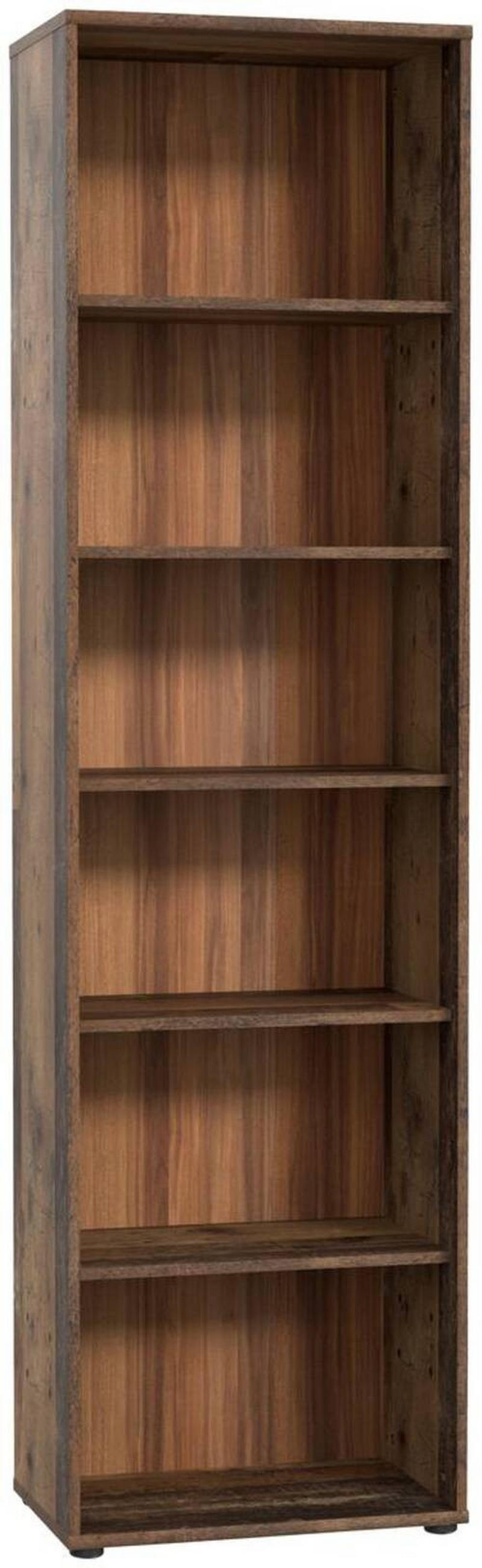 REGAL Dunkelbraun, Graubraun  - Dunkelbraun/Graubraun, Design, Holzwerkstoff (54/197,5/34,8cm)