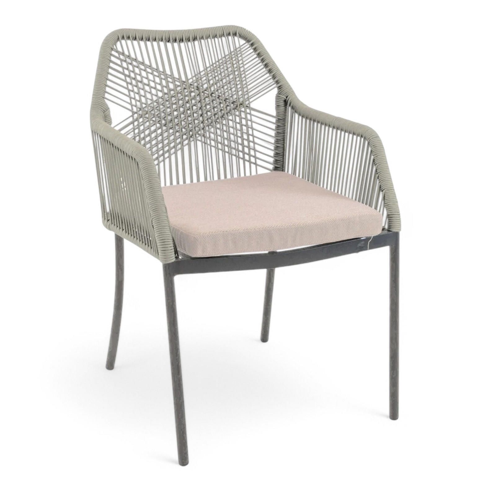STAPELSTUHL Aluminium Anthrazit, Beige, Greige  - Greige/Anthrazit, MODERN, Kunststoff/Textil (56/81/68cm) - Ambia Garden