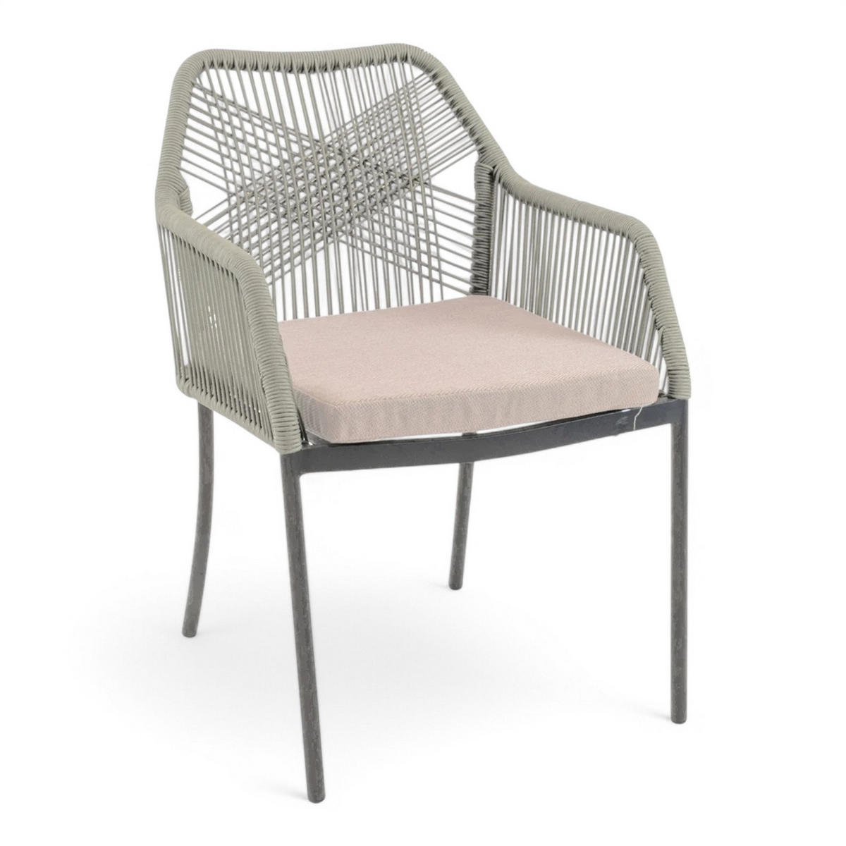 STAPELSTUHL Aluminium Anthrazit, Beige, Greige  - Greige/Anthrazit, MODERN, Kunststoff/Textil (56/81/68cm) - Ambia Garden