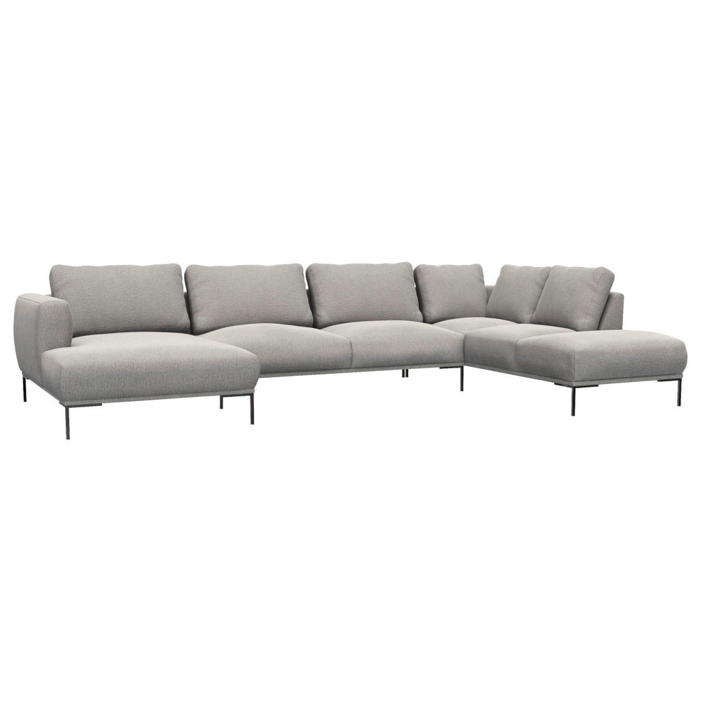 Thumbnail - Livetastic Wohnlandschaft, Grau, Textil, 7-Sitzer, Füllung: Schaumstoff, U-Form, 376x206 cm, Oeko-Tex® Standard 100, Gol...