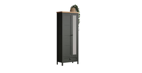 GARDEROBENSCHRANK 77/198/39 cm - Eichefarben/Schwarz, ROMANTIK / LANDHAUS, Holzwerkstoff/Kunststoff (77/198/39cm) - Landscape