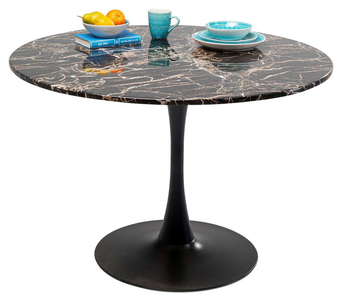 ESSTISCH in Holzwerkstoff 110/110/72 cm  - Schwarz/Braun, Design, Holzwerkstoff/Metall (110/110/72cm) - Kare-Design