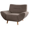 SESSEL in Bouclé Taupe  - Taupe/Wildeiche, KONVENTIONELL, Holz/Textil (111/81/90cm) - MID.YOU