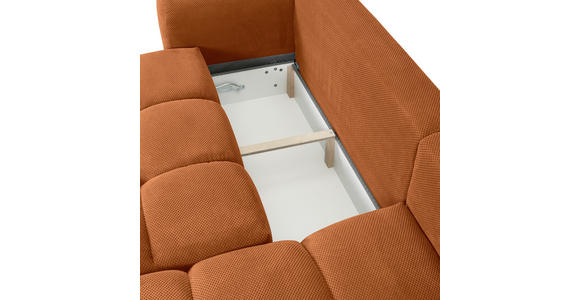 ECKSOFA in Flachgewebe Rostfarben - Rostfarben/Schwarz, KONVENTIONELL, Kunststoff/Textil (274/174cm) - Carryhome