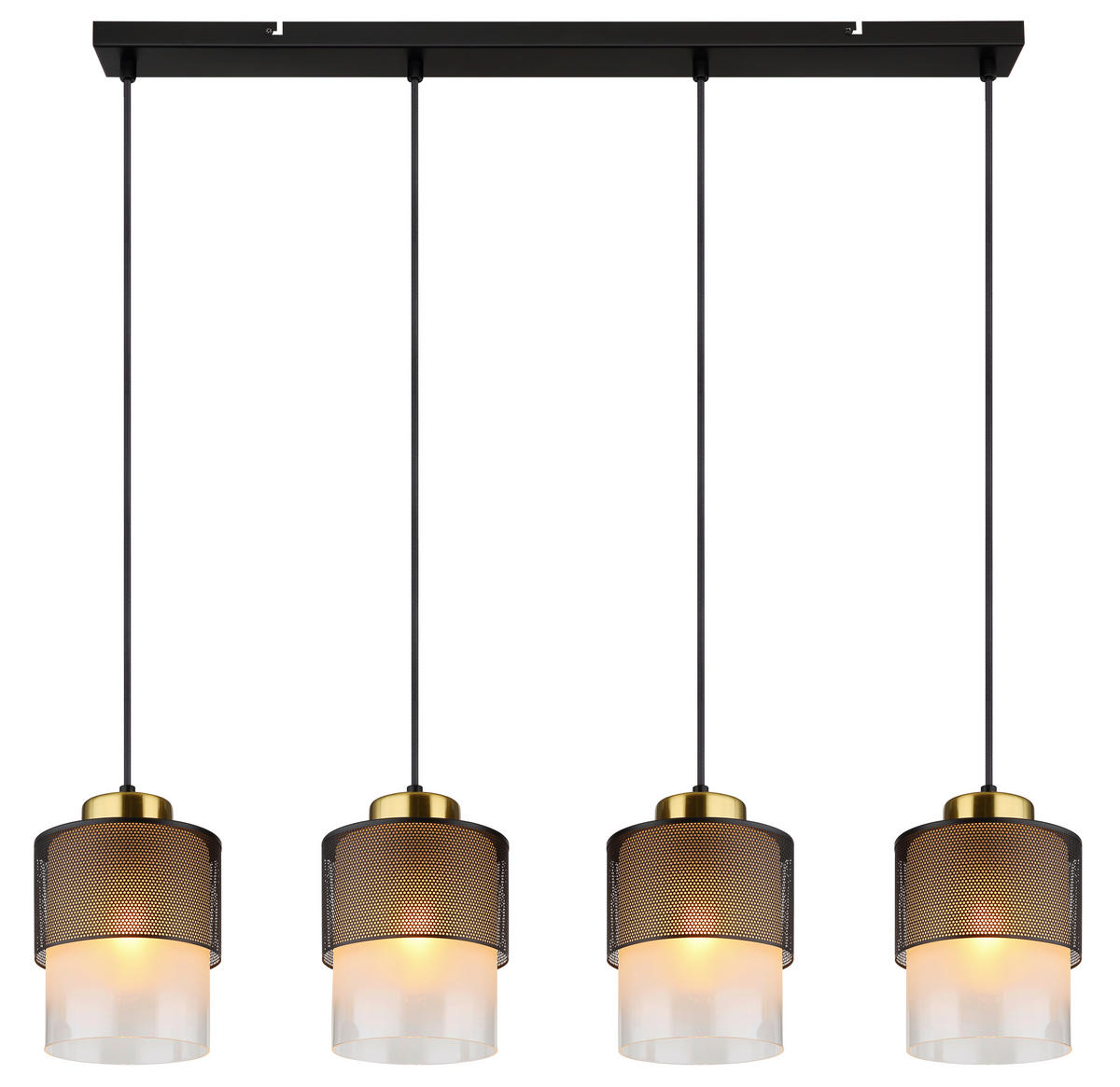 HÄNGELEUCHTE 91/16/120 cm    - Klar/Messingfarben, Design, Glas/Metall (91/16/120cm) - Globo