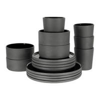 KOMPLETT SERVIS 16 delar  - svart, Trend, keramik (41/39/35null) - Creatable