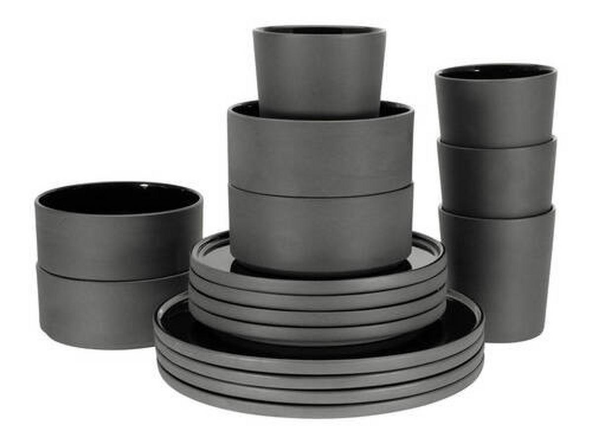 KOMPLETT SERVIS 16 delar  - svart, Trend, keramik (41/39/35null) - Creatable