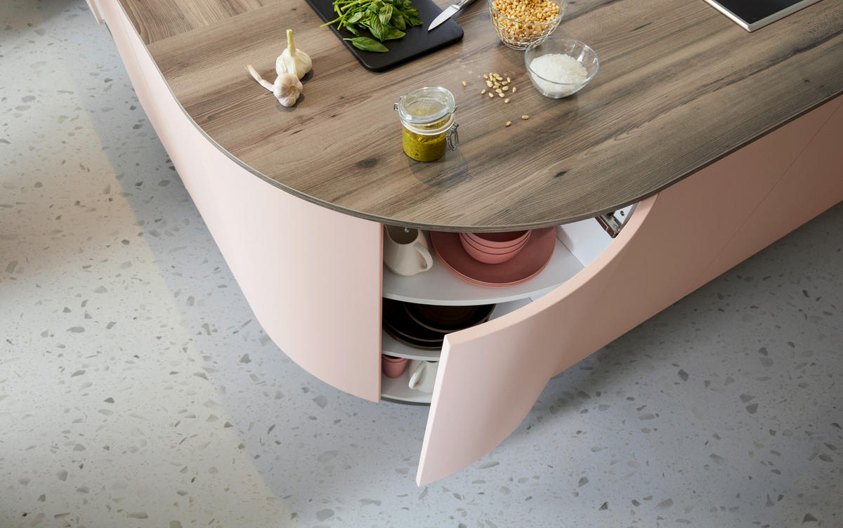 EINBAUKÜCHE   - Rosa, Design, Holzwerkstoff - Novel