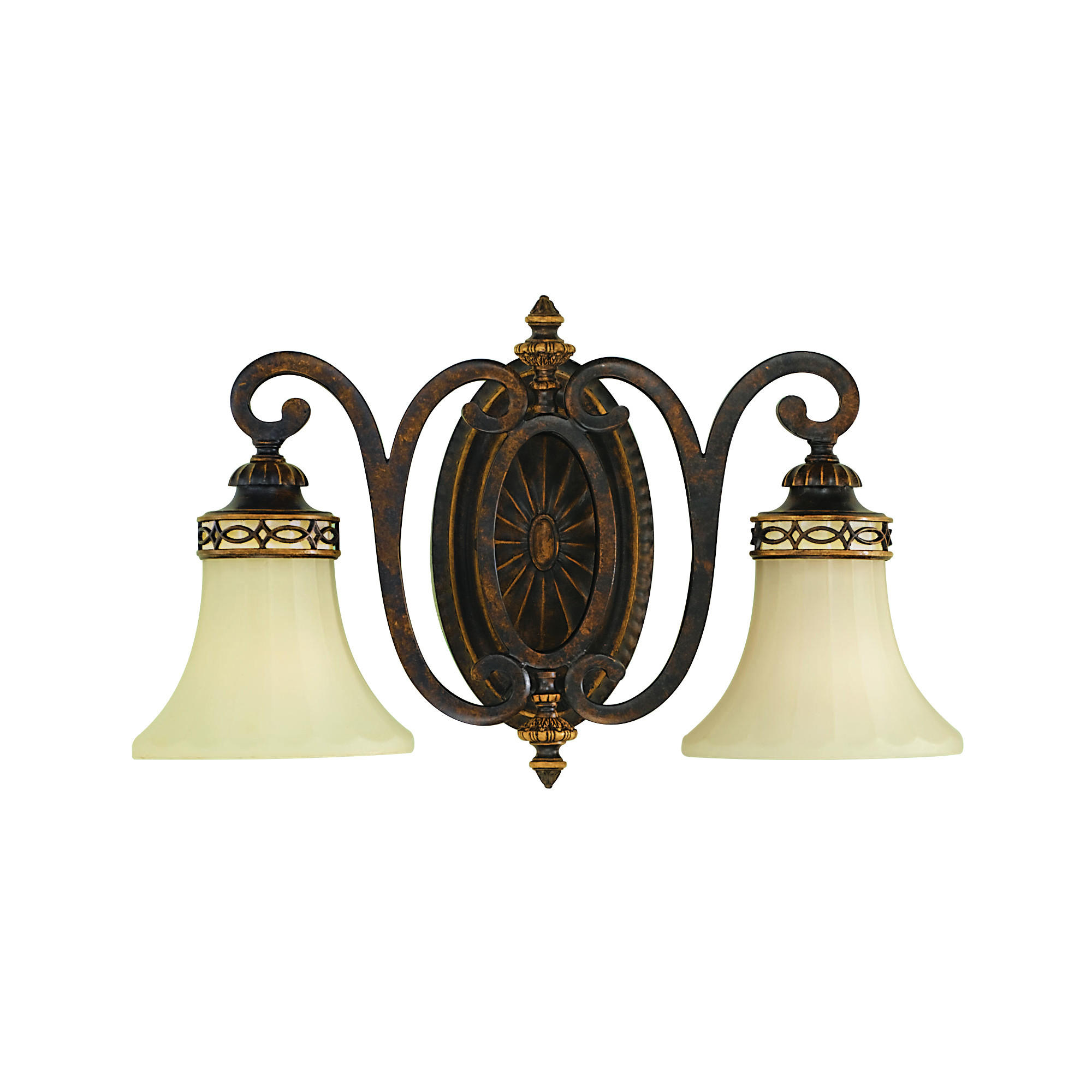 WANDLEUCHTE Elstead Drawing Room  46.5 cm  - Walnussfarben, ROMANTIK / LANDHAUS, Glas/Metall (46.5cm) - Elstead Lighting