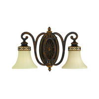 WANDLEUCHTE - Walnussfarben, Romantik / Landhaus, Glas/Metall (46.5cm) - Elstead Lighting