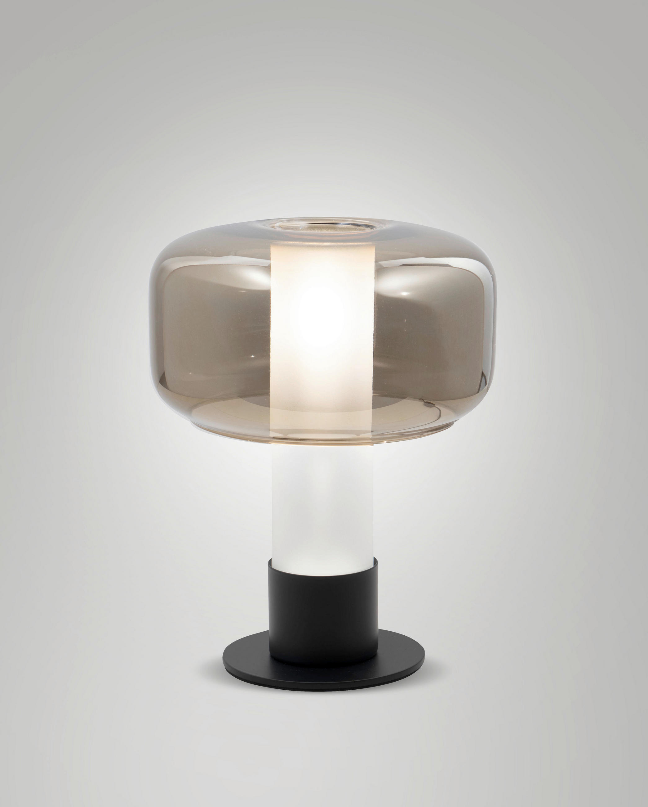 TISCHLEUCHTE Flick 22/28 cm   - Rotbraun/Schwarz, LIFESTYLE, Glas/Metall (22/28cm) - Fabas Luce