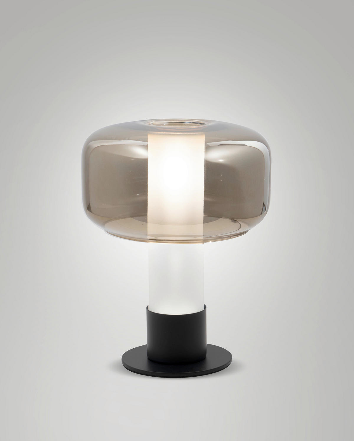 TISCHLEUCHTE Flick 22/28 cm   - Rotbraun/Schwarz, LIFESTYLE, Glas/Metall (22/28cm) - Fabas Luce