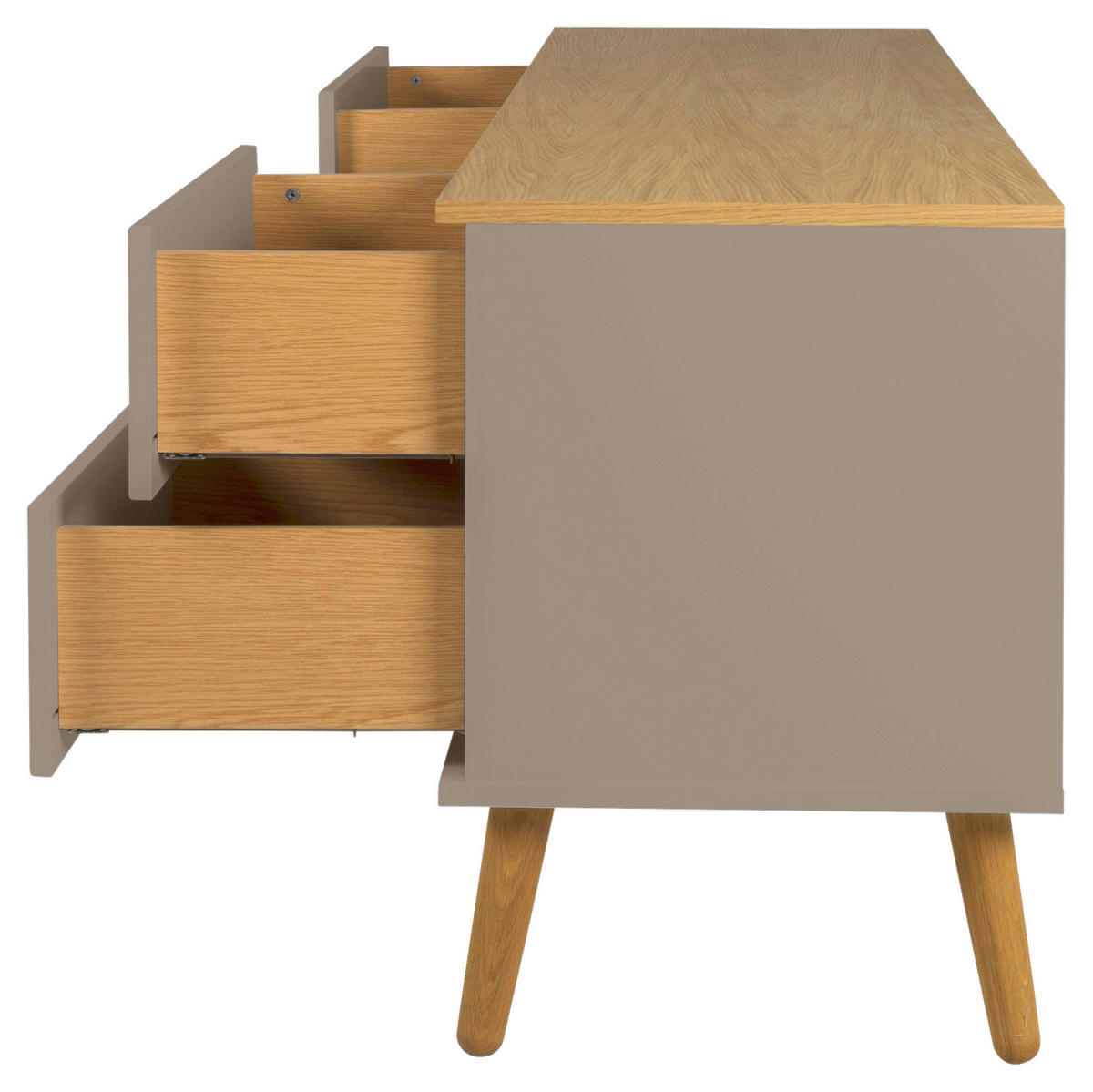 TV-ELEMENT - Taupe/Eichefarben, Design, Holz/Holzwerkstoff (162/60/43cm)