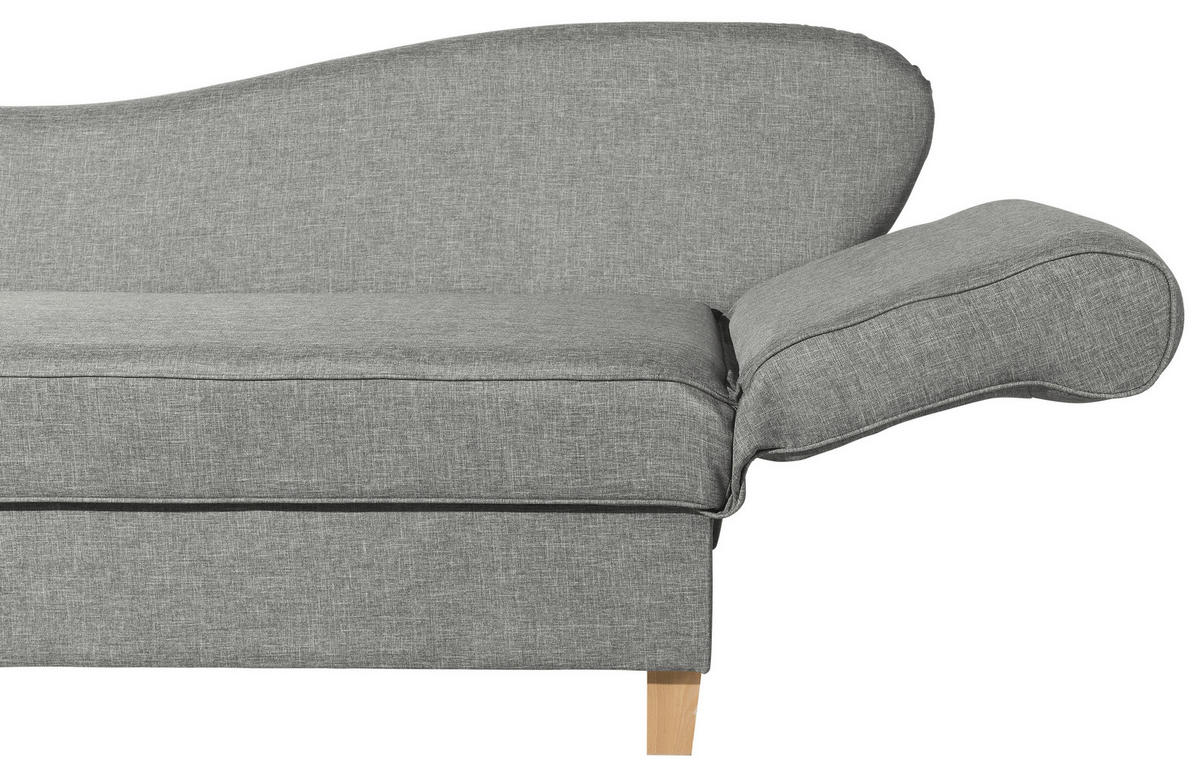 RÉCAMIERE in Flachgewebe Hellgrau  - Buchefarben/Hellgrau, Design, Holz/Textil (190/88/82cm) - Max Winzer
