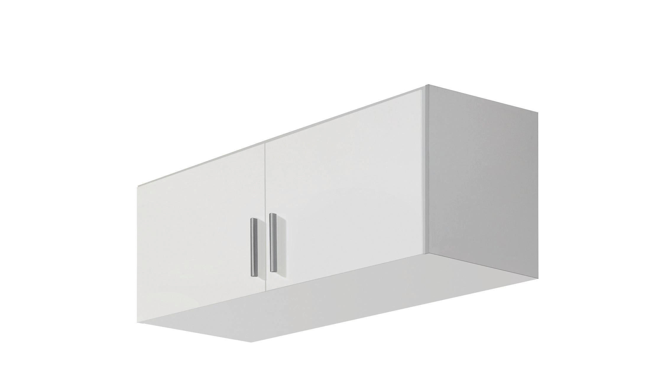 AUFSATZSCHRANK 91/39/54 cm Weiß, Weiß Hochglanz - Weiß Hochglanz/Alufarben, Design, Kunststoff (91/39/54cm) - Carryhome