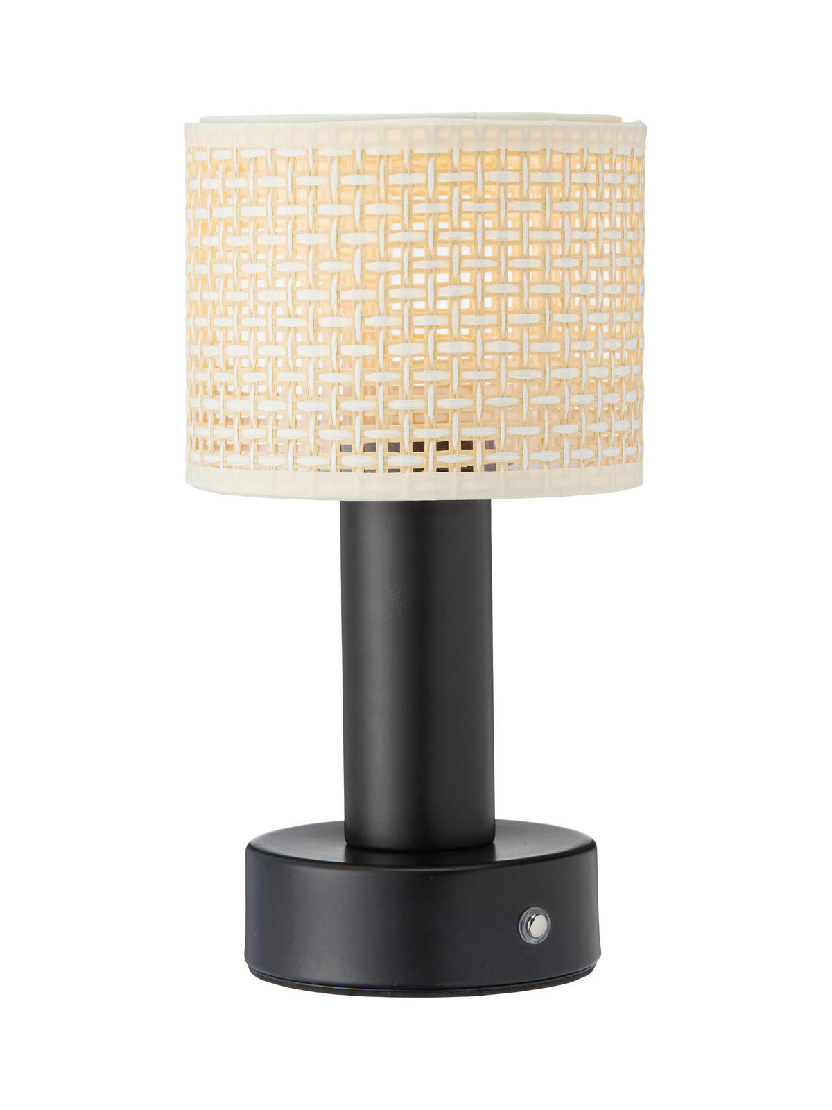 AKKU-TISCHLEUCHTE Tiara 13/24 cm   - Beige/Schwarz, MODERN, Naturmaterialien/Metall (13/24cm) - PR Home