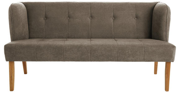 SITZBANK 179/88/76 cm Webstoff Hellbraun Eiche vollmassiv - Hellbraun/Eichefarben, KONVENTIONELL, Holz/Textil (179/88/76cm) - Cantus