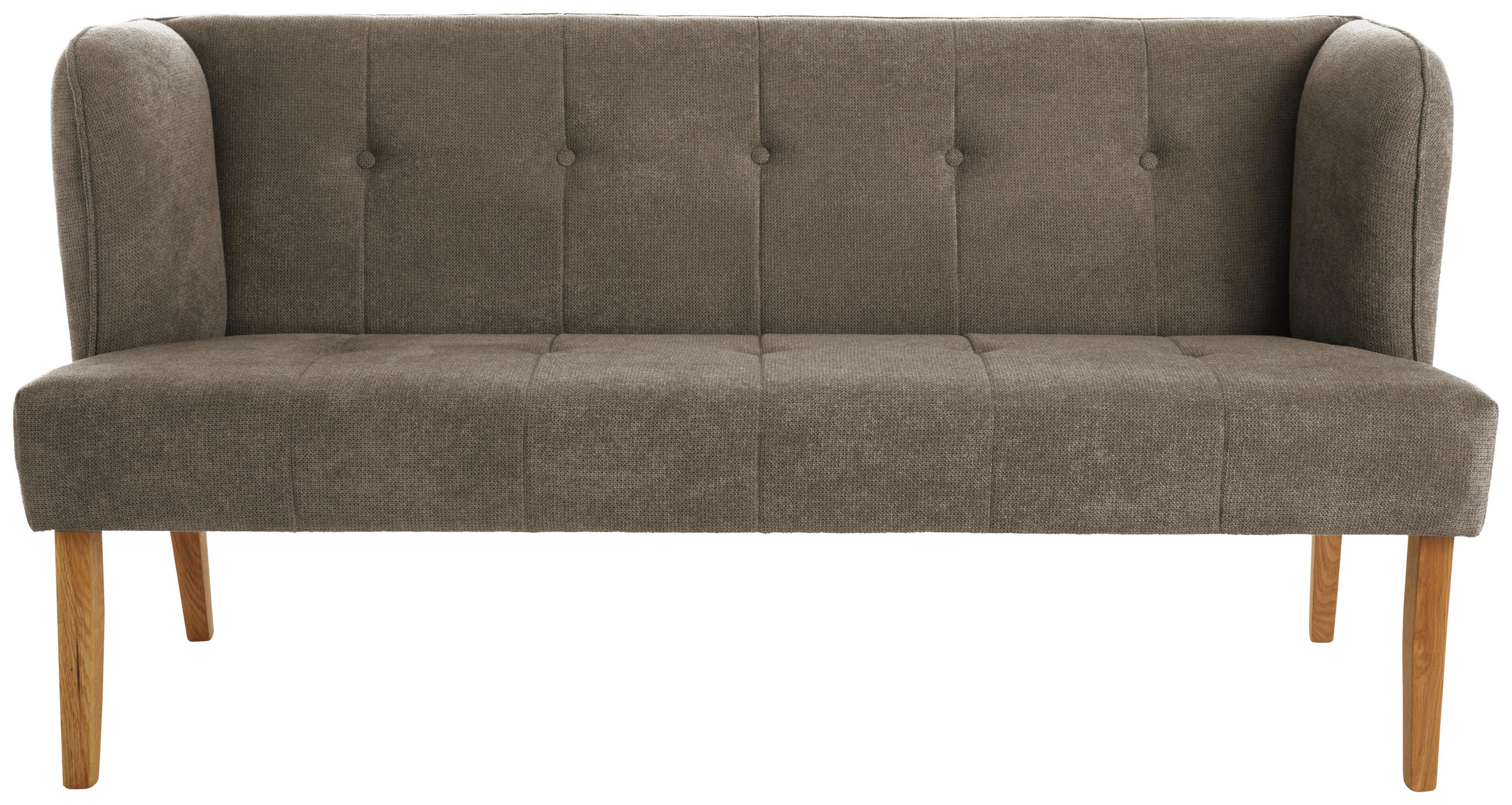 SITZBANK 179/88/76 cm Webstoff Hellbraun Eiche vollmassiv  - Hellbraun/Eichefarben, KONVENTIONELL, Holz/Textil (179/88/76cm) - Cantus